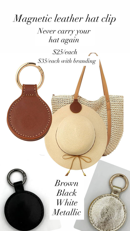 Leather Hat Clip with Branding